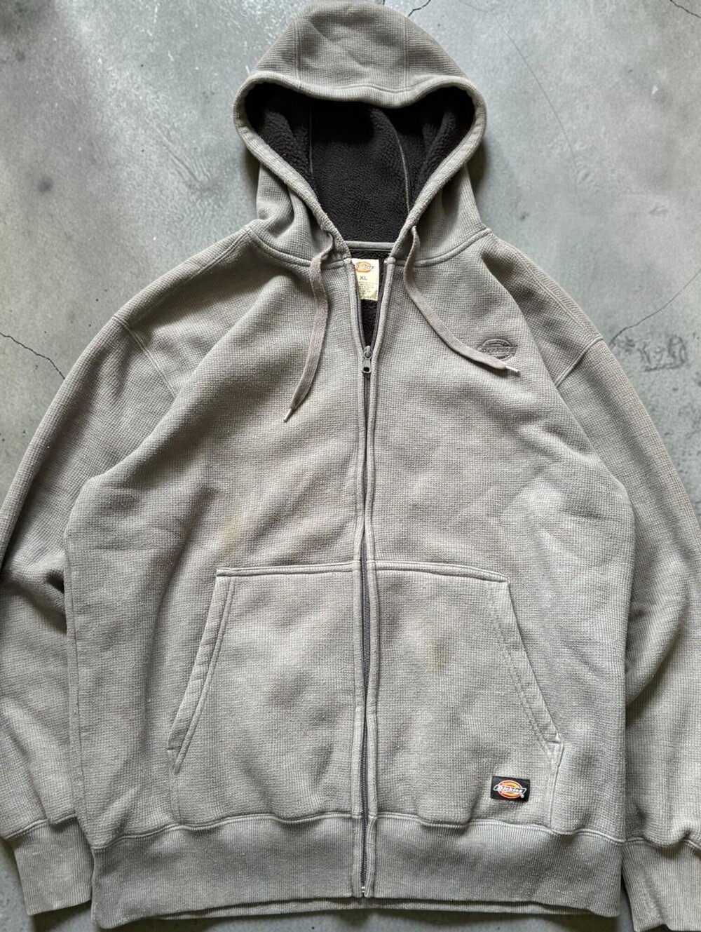 Vintage Mens XL Thermal Sherpa Lined Full Zip Hoodie Gray Workwear Utility